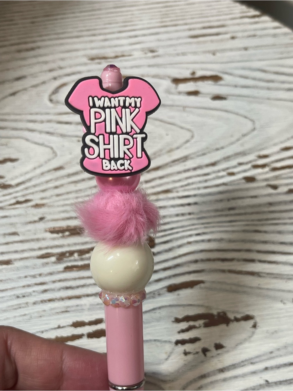 Mean Girls Hand Crafted Pink 'I Want My Pink Shirt Back' Beaded Pen